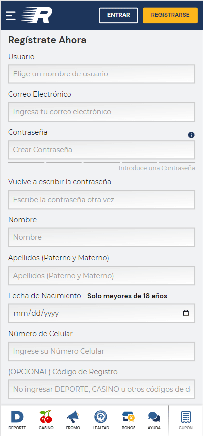Cuál es el proceso para realizar una apuesta desde Rushbet app