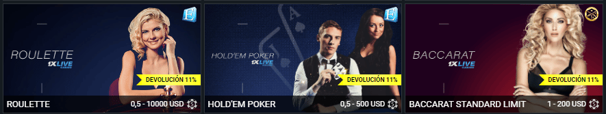 Juegos de casino en vivo