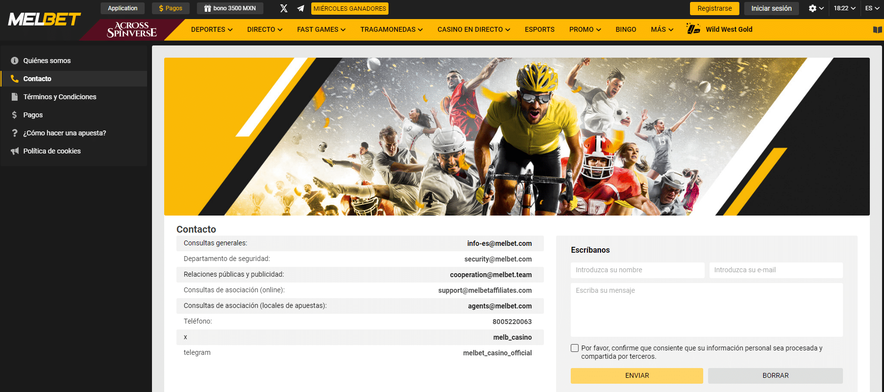 MELBET servicio al cliente